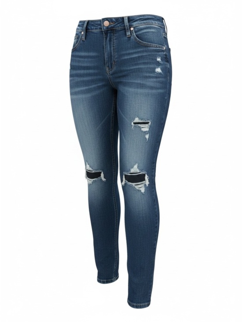 Silver Jeans Women's Distressed Skinny Jeans in Dark Blue